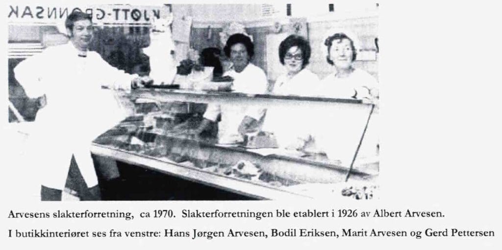 Arvesen slakterforretning ca 1970 kiffen og marit 