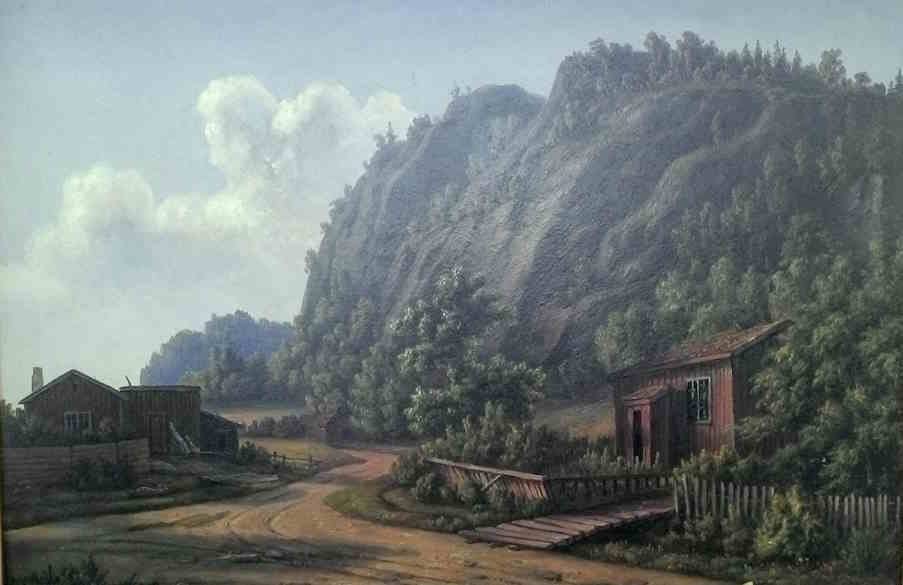 Calmeyer-maleri sørover mot Gausenfjellet ca. 1850