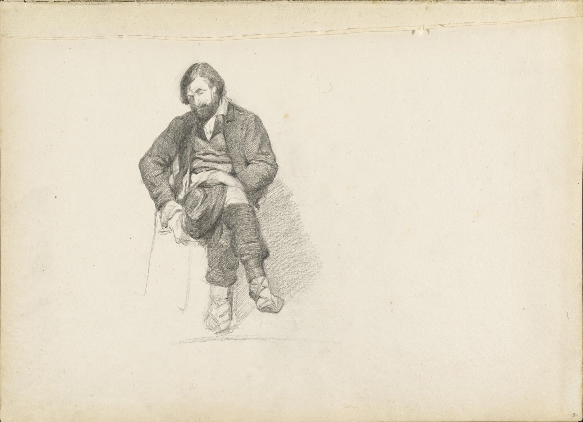 Sittende mann med skjegg siste halvdel av 1870 tallet