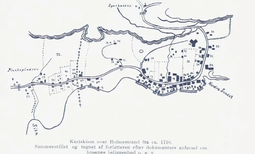 Dr. Graaruds kart over Holmestrand 1716